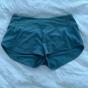 lululemon speed up short 2.5' in teal